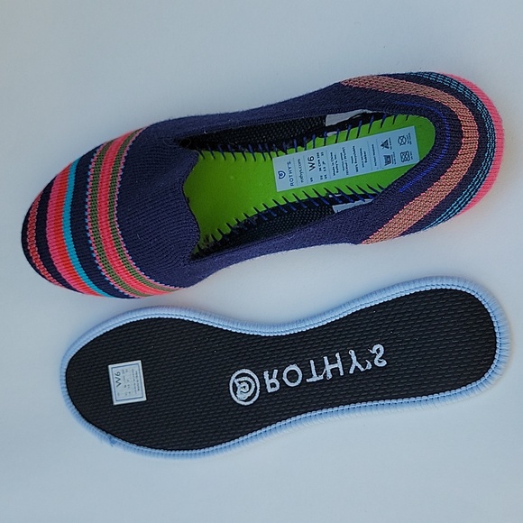 Rothy's  Navy Ribbon Striped Loafers Sz: 6 - Picture 10 of 10